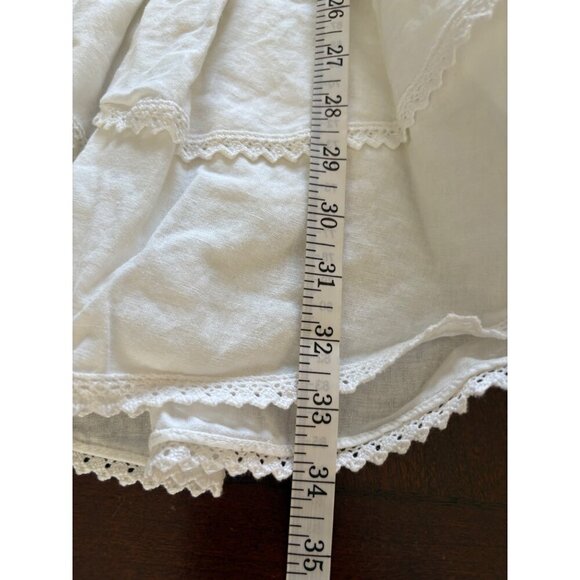 Aqua NWT White Sleeveless Smocked Waist Linen Blend Mini Dress Size Small - Picture 9 of 9